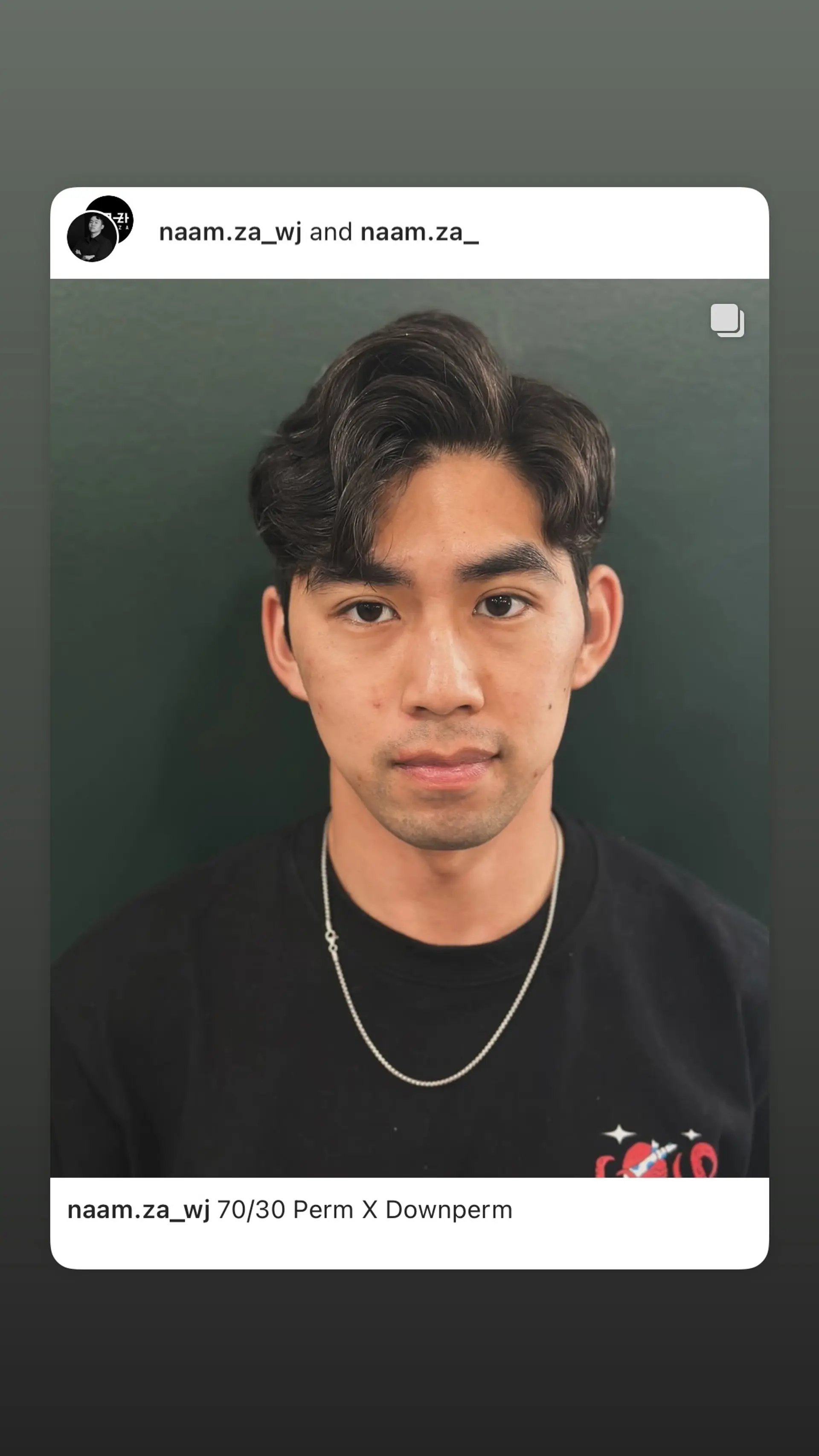 Short wavy perm with a down perm on the sides. 1