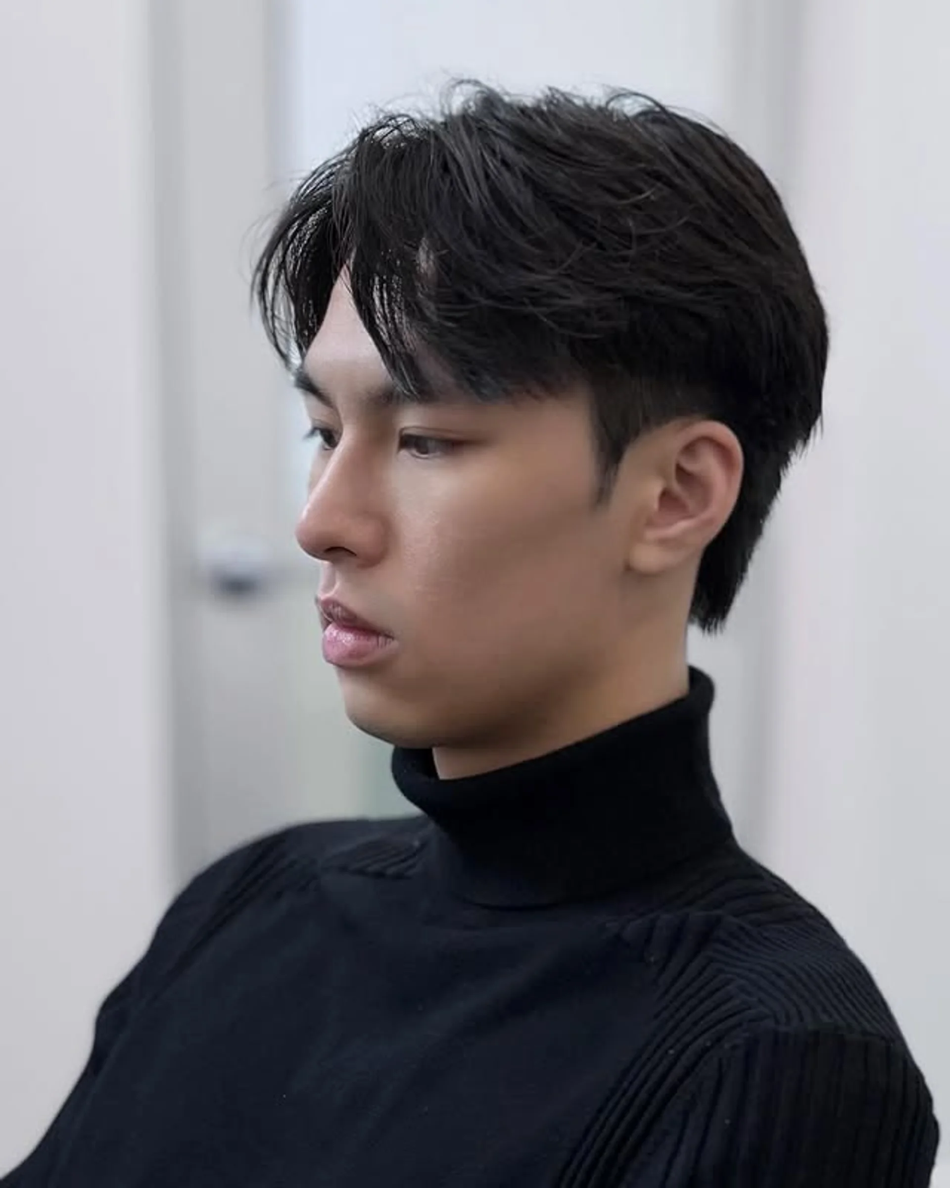 A modern two-block cut with tapered sides and a slightly swept, textured top - Preview 1