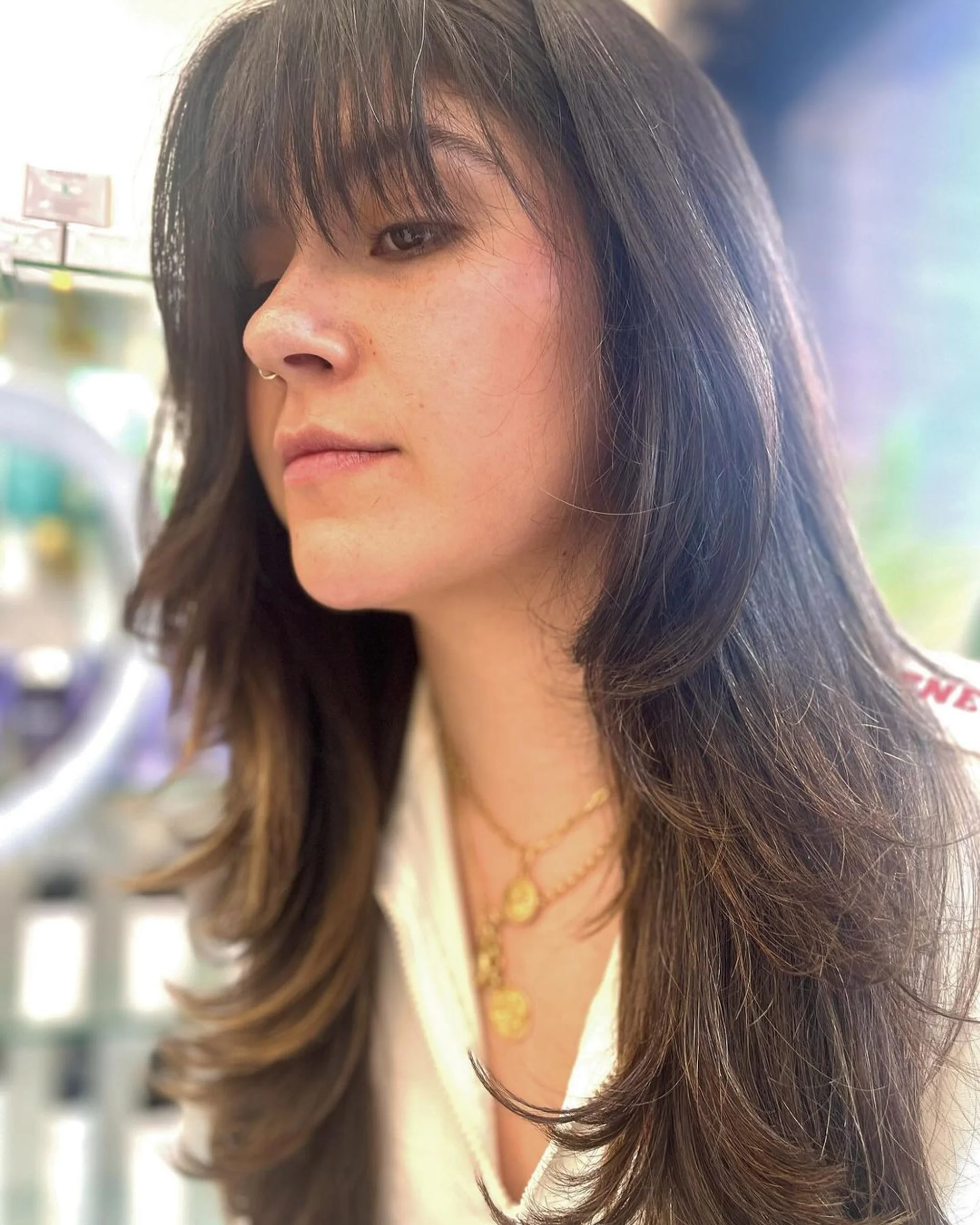 Vibrant red blunt bob with heavy bangs and sharp angled cuts - Preview 3