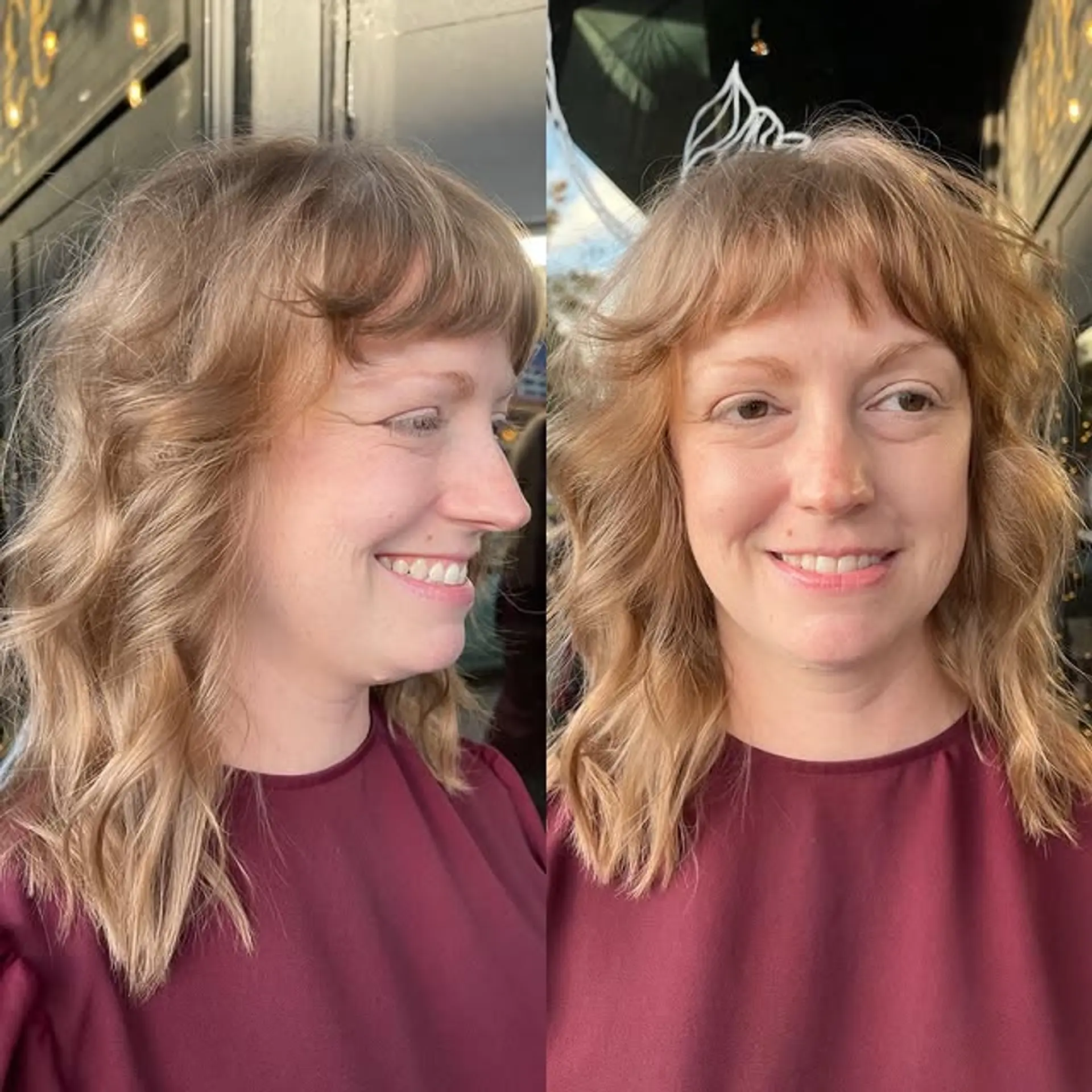 A shaggy, layered lob with bangs. 1