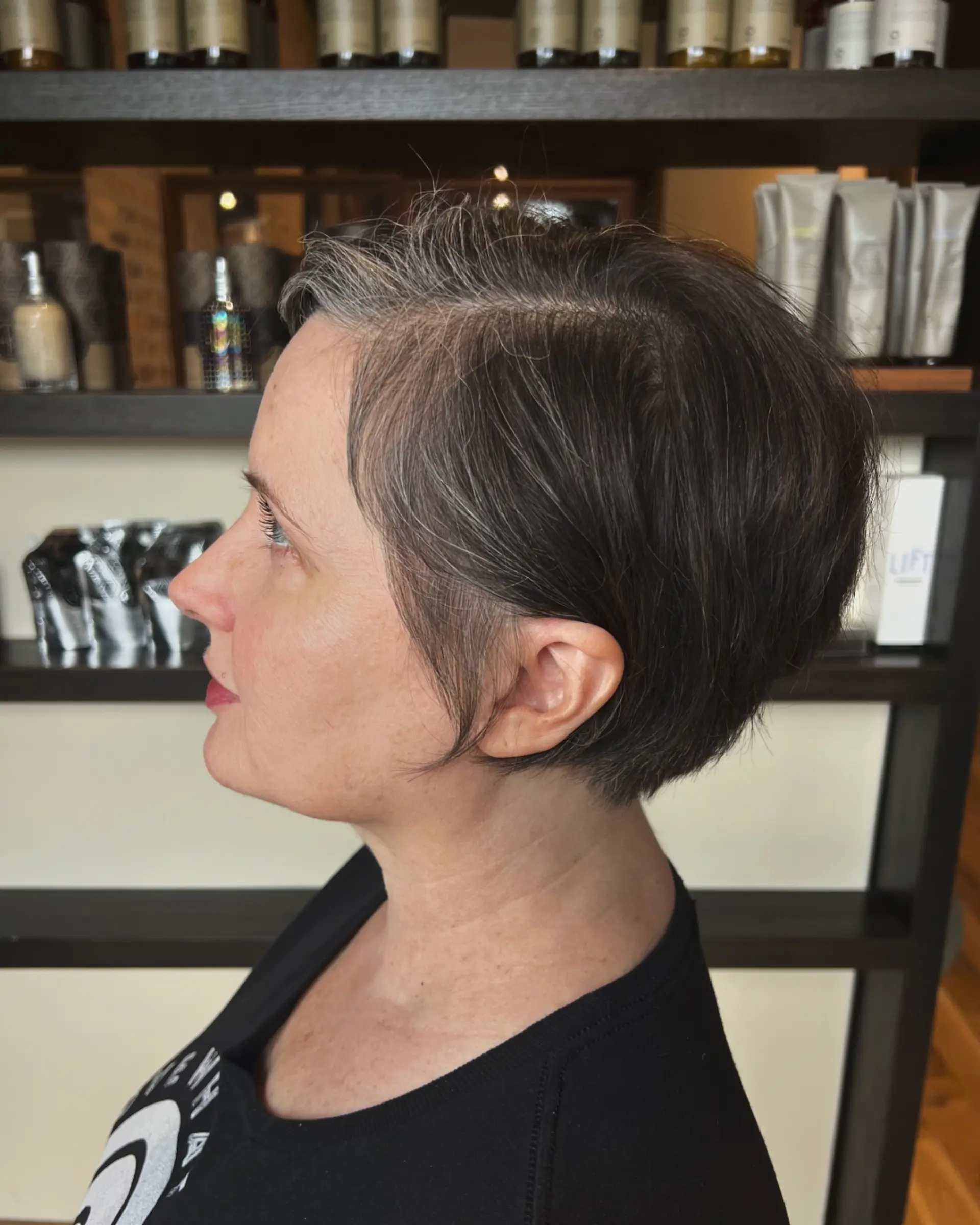 A chic and timeless tapered pixie cut, perfect for a low-maintenance yet stylish look. 1