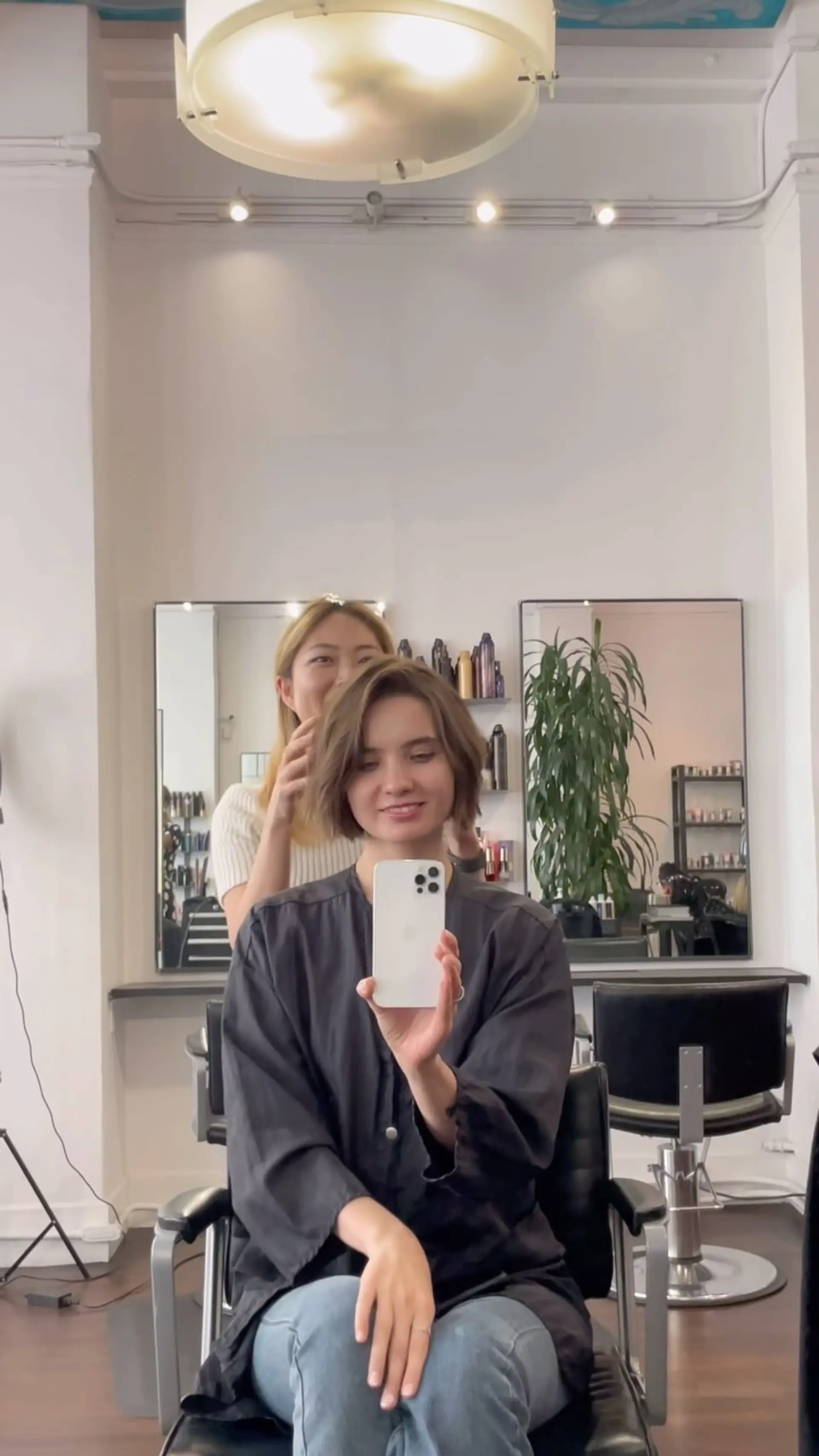 A chin-length textured bob cut with soft layers and effortless movement. 1