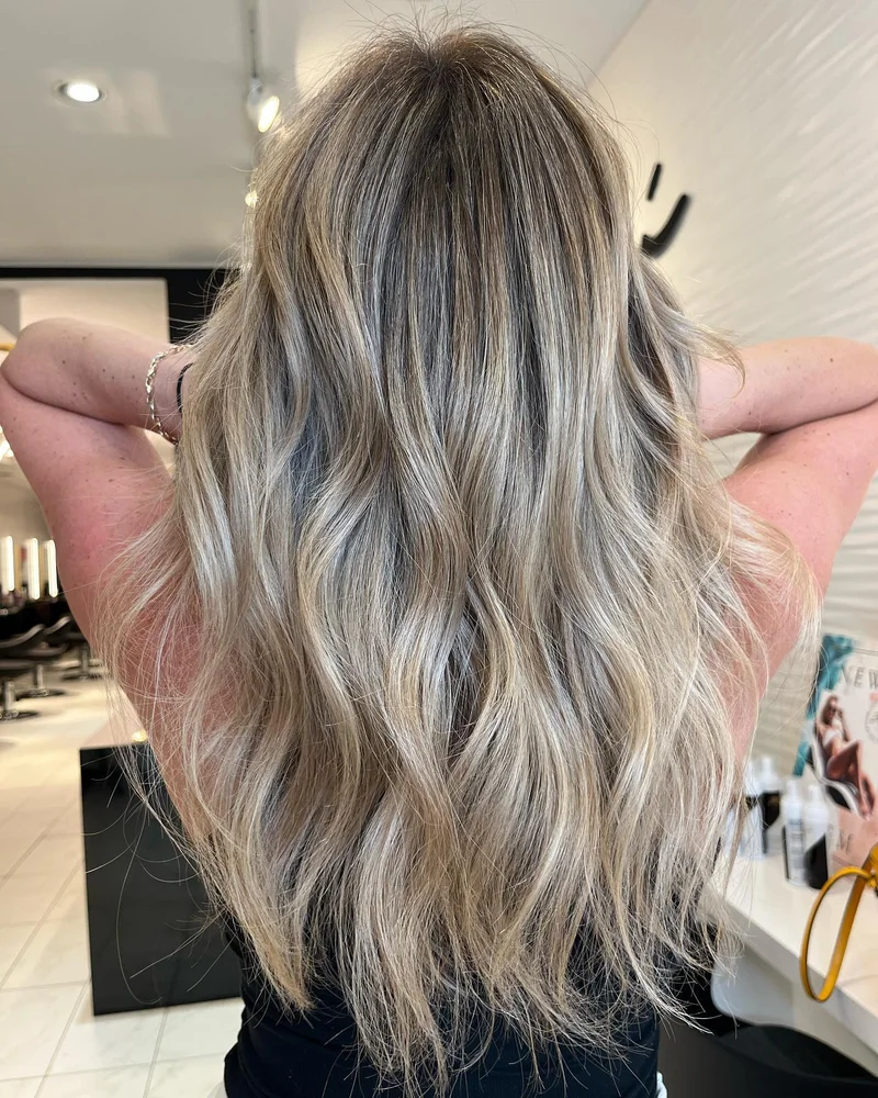 Ash Blonde Balayage Waves | Arsova Salon | Chicago, Illinois