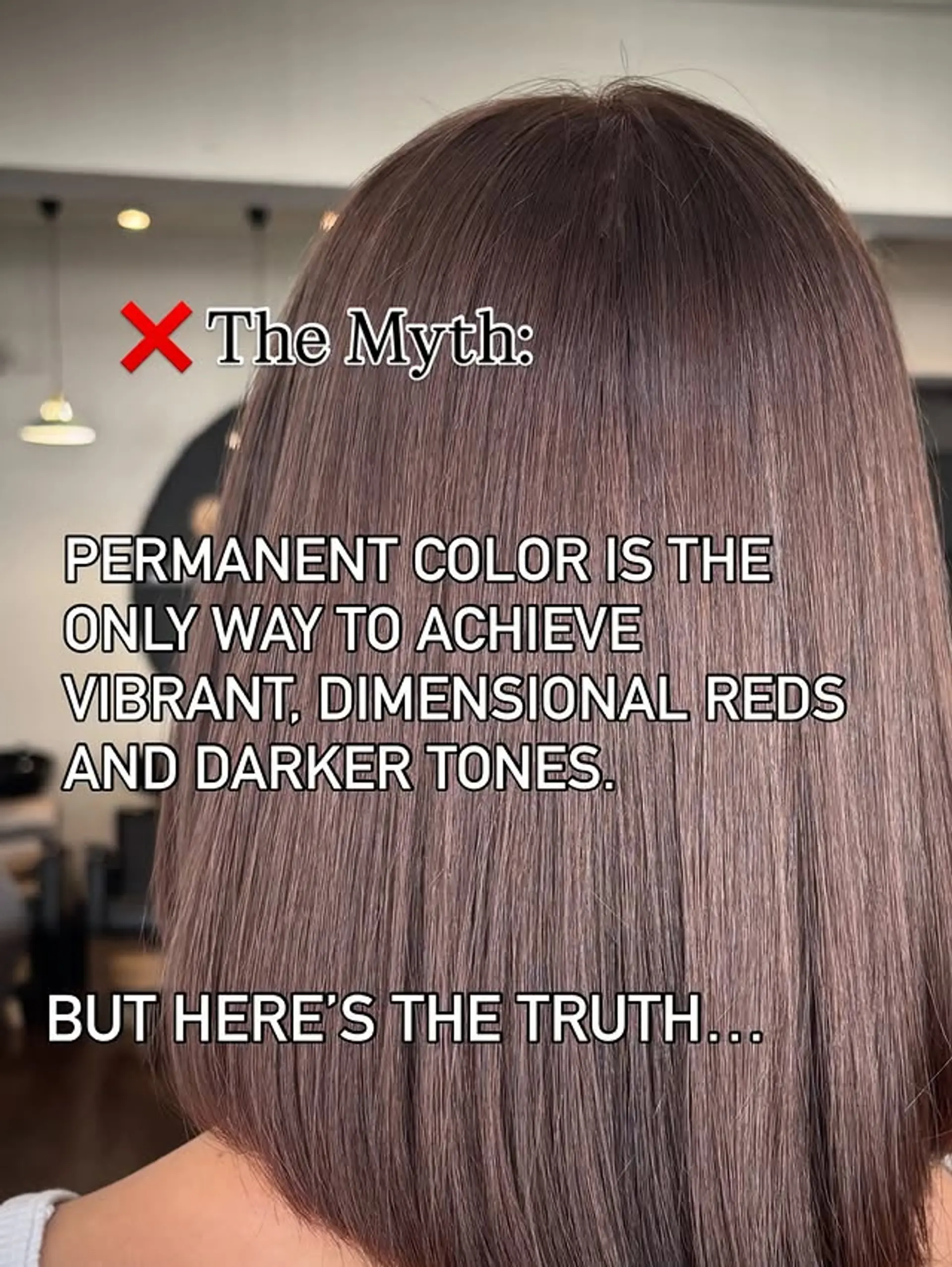 A blunt cut bob, colored a trendy mushroom brown shade. 1