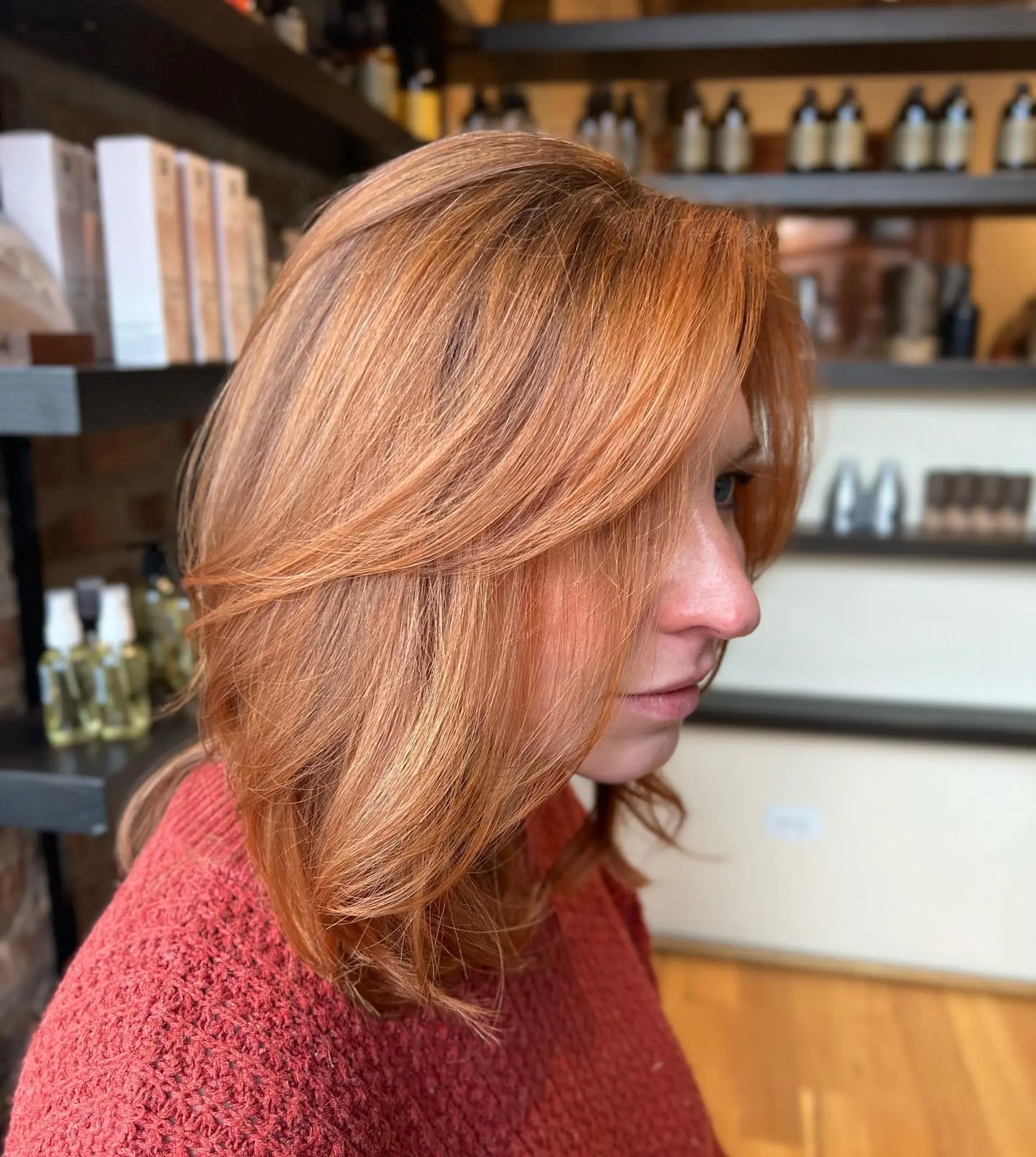 A trendy layered bob with face-framing layers for a modern, shaggy look. 1