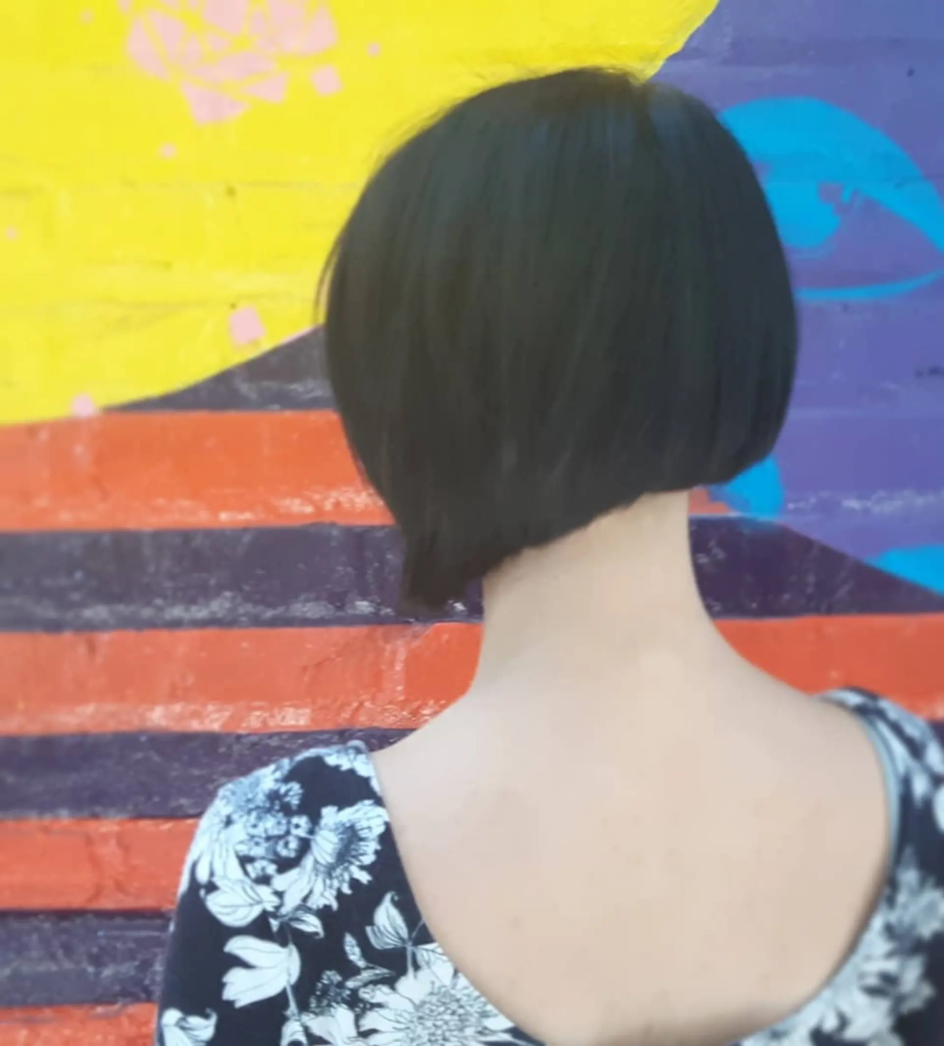 An angled bob with a nape undercut for a modern and edgy look. 3