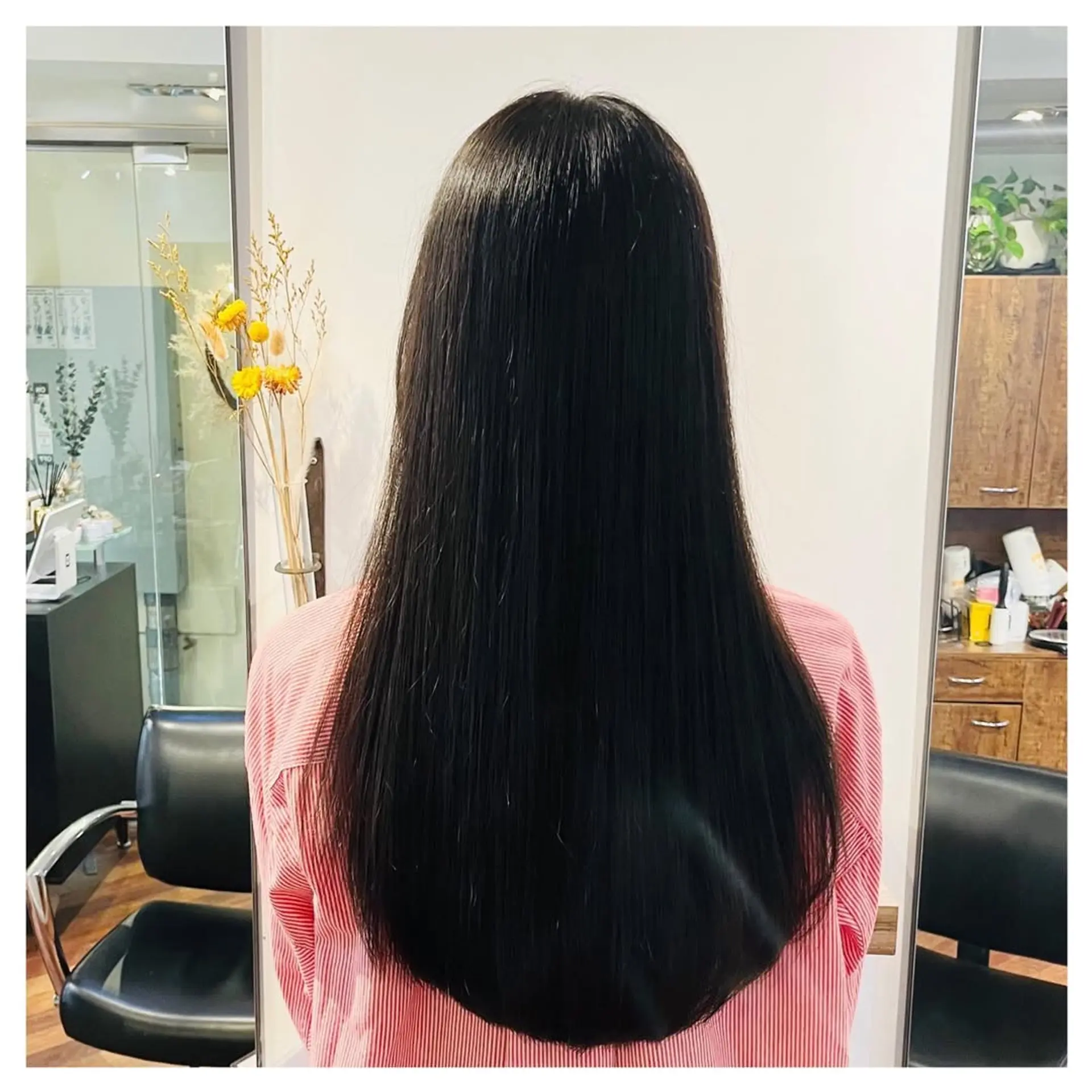 Long sleek Hime Cut with side bangs 2