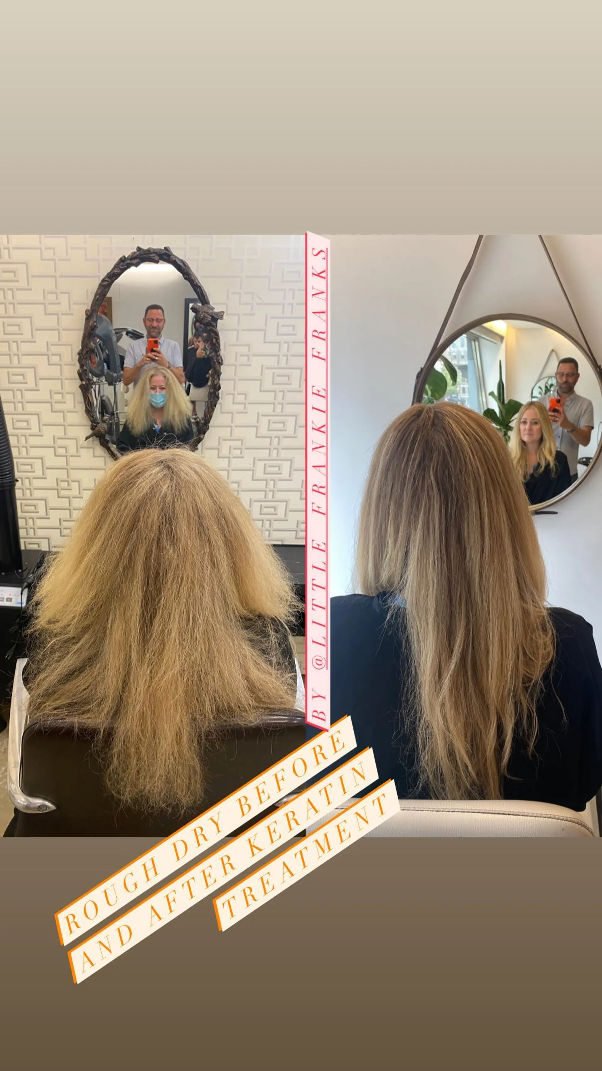 A keratin treatment is applied to smooth and straighten wavy hair, leaving it silky and frizz-free. 1