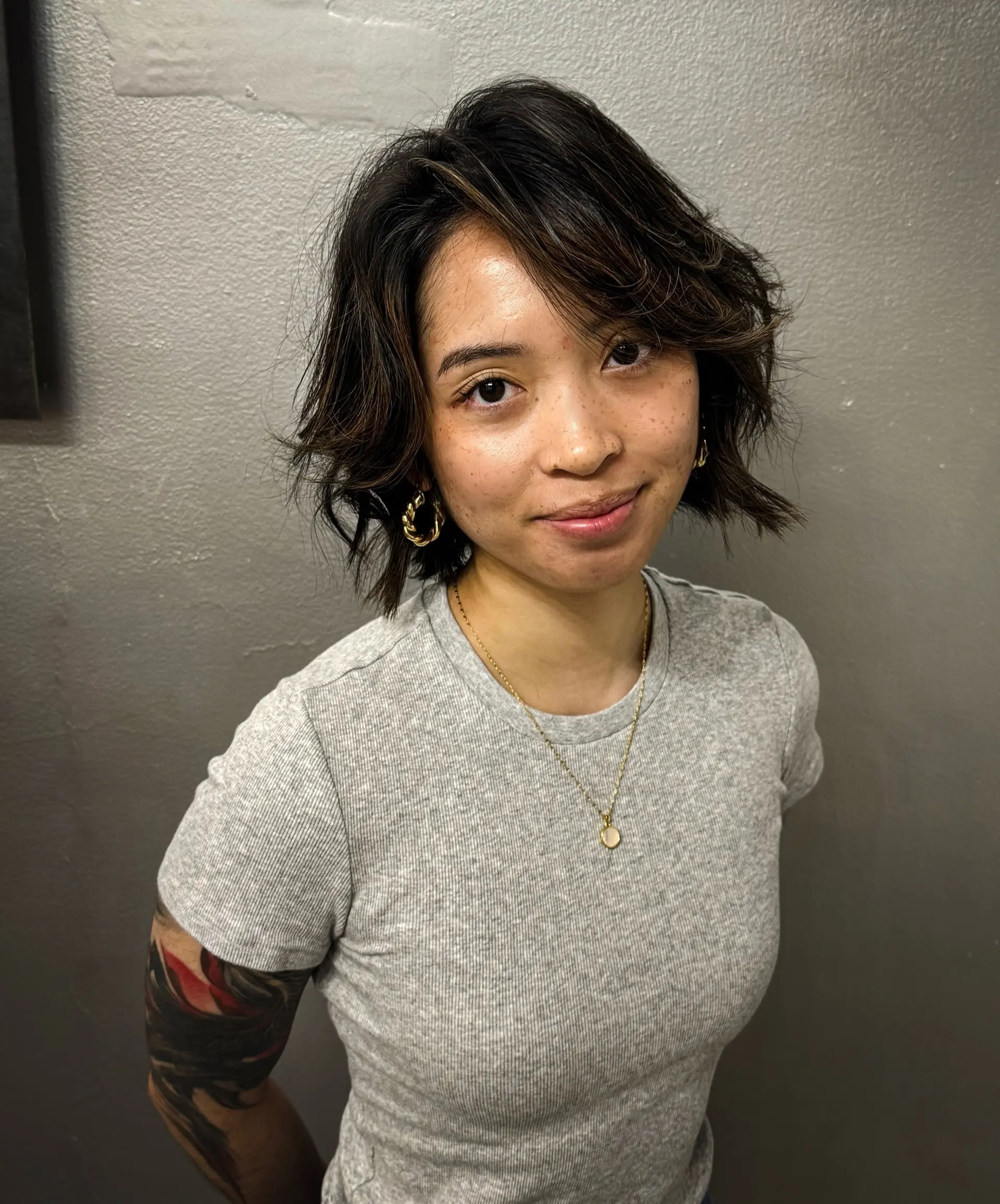 An asymmetrical bob is a short, edgy haircut with uneven lengths on each side. 5